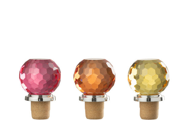 Bouchons Balle en Verre Jaune & Orange – Assortiment de 3