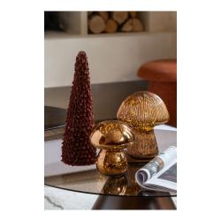 Champignons LED Antique en Verre Marron – Assortiment de 2