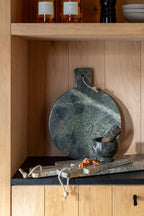 Plateau à Fromage Rectangle en Marbre Vert Kaki – Large