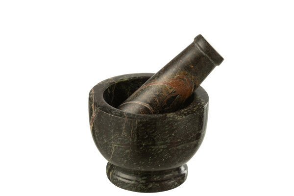 Mortier & Pilon en Marbre Vert Kaki – Finition Mat