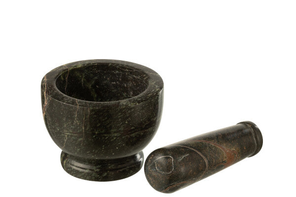 Mortier & Pilon en Marbre Vert Kaki – Finition Mat