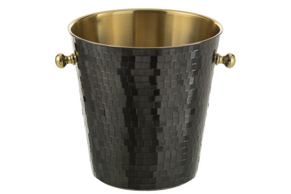 Seau à Glace Mosaïque en Acier Inoxydable Noir