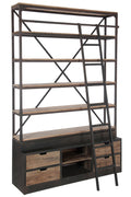 Étagère avec Échelle 4 Planches Bois & Métal – 160 x 45 x 243 cm