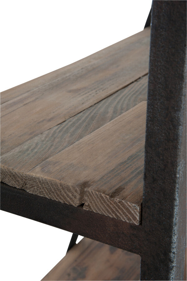 Étagère avec Échelle 4 Planches Bois & Métal – 160 x 45 x 243 cm