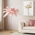 LAMPADAIRE PLUME ROSE