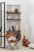 Chaise Lounge Cuir & Métal Cognac