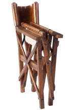 Chaise de Régisseur Pliable Bois & Cuir Cognac