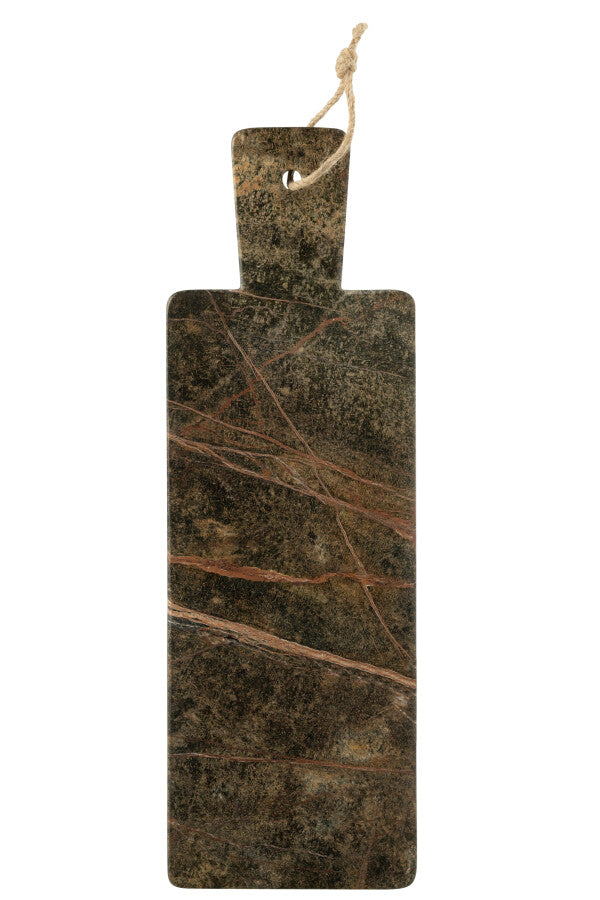 Plateau à Fromage Rectangle en Marbre Vert Kaki – Large