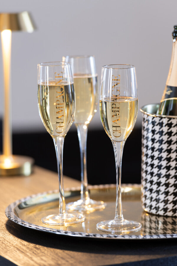 Flûte à Champagne Transparente & Dorée – 250 ml