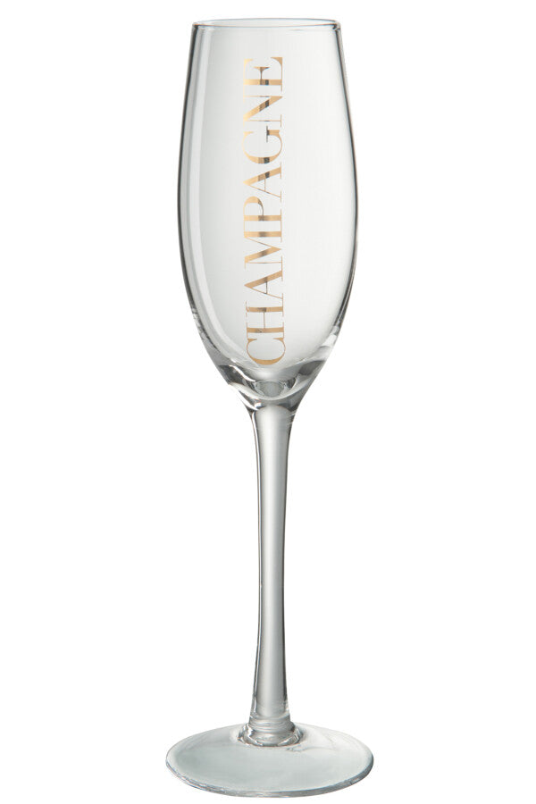 Flûte à Champagne Transparente & Dorée – 250 ml